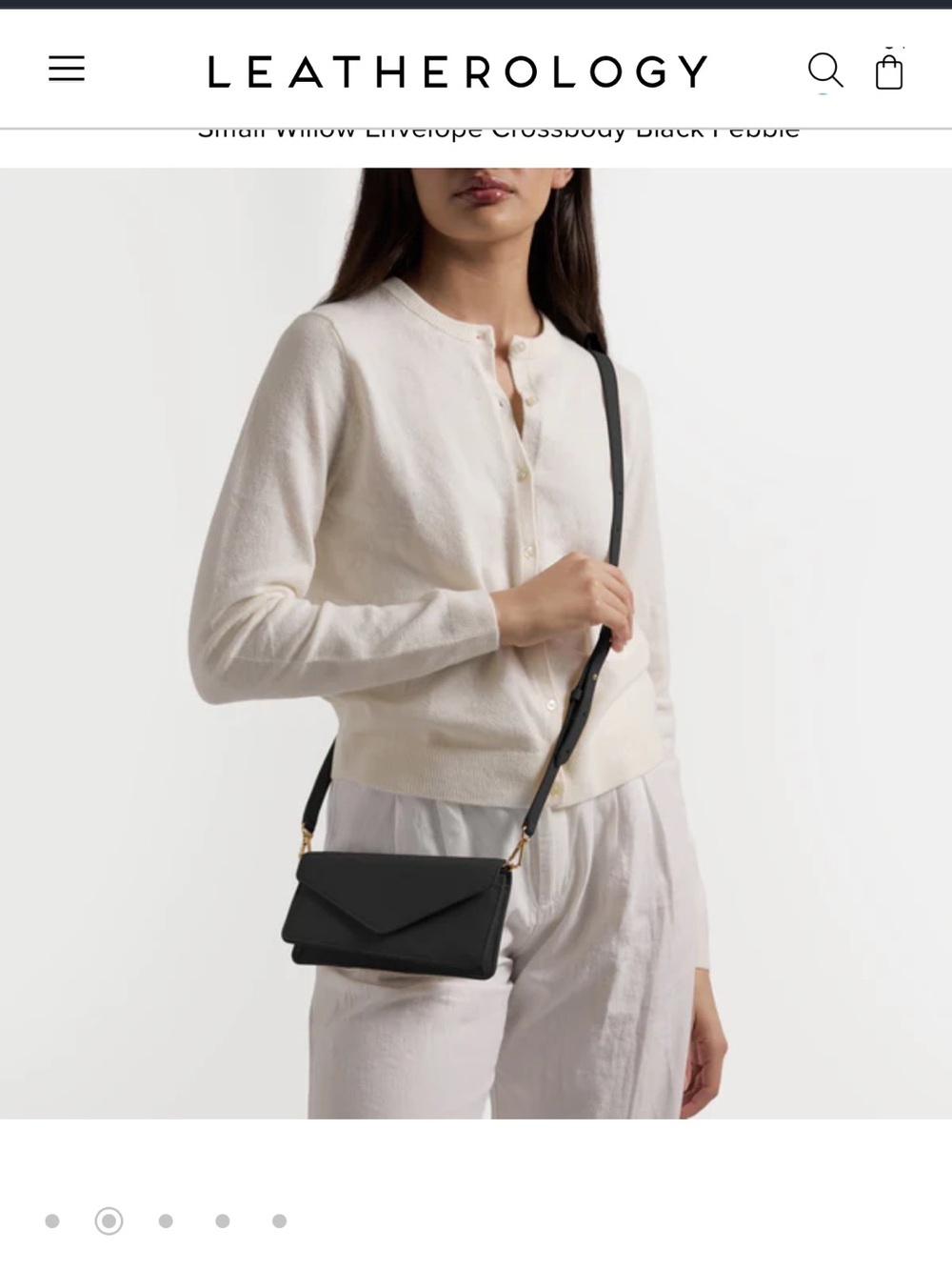 Leatherology Small Willow Envelope Crossbody - Black - Picture 2 of 9